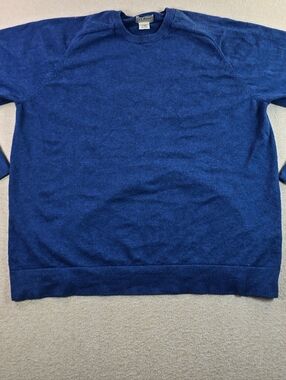 L.L. Bean Sweater Mens XL Blue Cotton Cashmere Crewneck Pullover